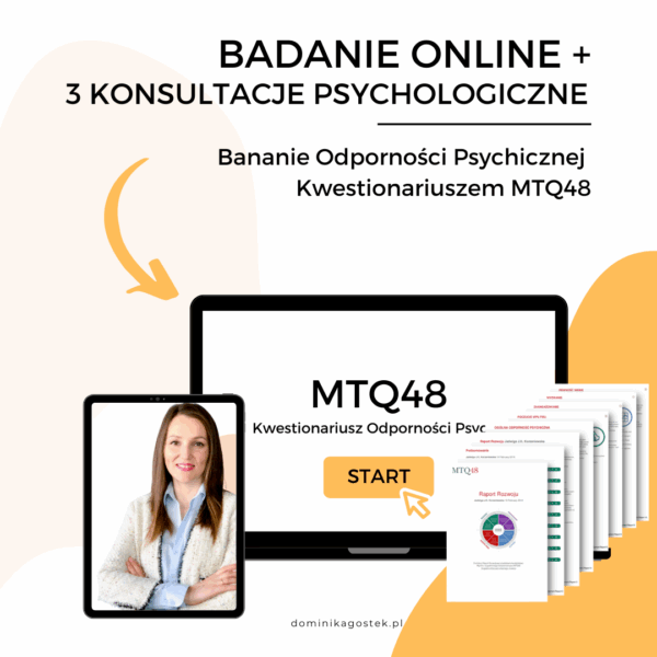 Badanie odporności psychicznej kwestionariuszem MTQ (badanie + raport + 3 Sesje Indywidualne)